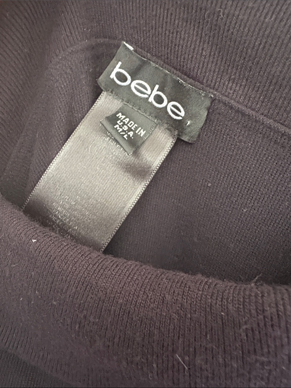 bebe Black Off-Shoulder Long Sleeve Knit Bodycon Dress - Picture 3 of 4